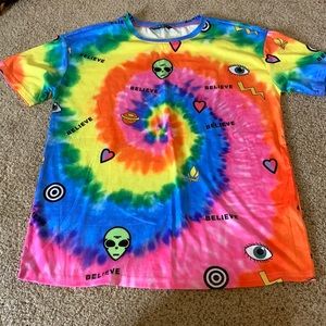 Oversized tie dye tee shirt